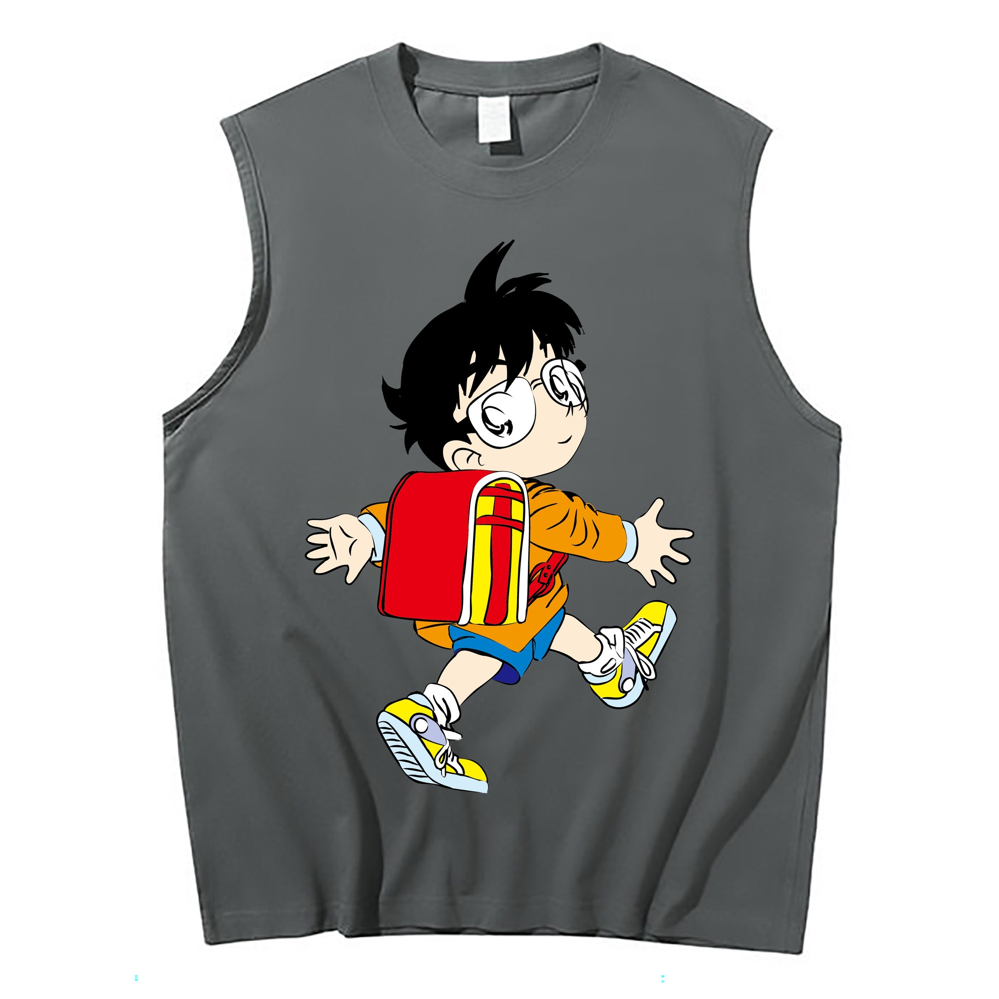 （画像用） 名探偵コナン 江戸川 コナン Detective Conan Conan Edogawa コットン100％タンクトップ（フロントプリント）
